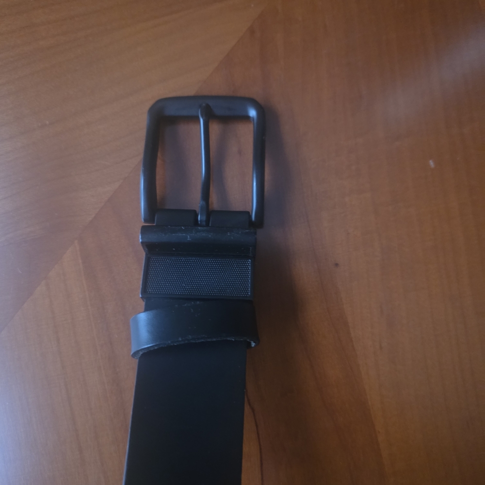 Sleek Black Leather Belt for Men